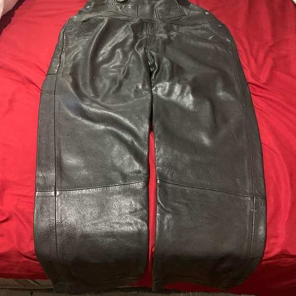 MENS POWER SOURCE LEATHER JUMPSUIT LIKE NEW ITS A FARMER - Picture 4 of 14